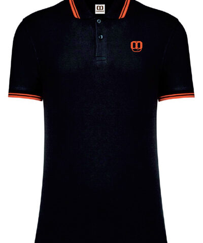 polo negro y naranja