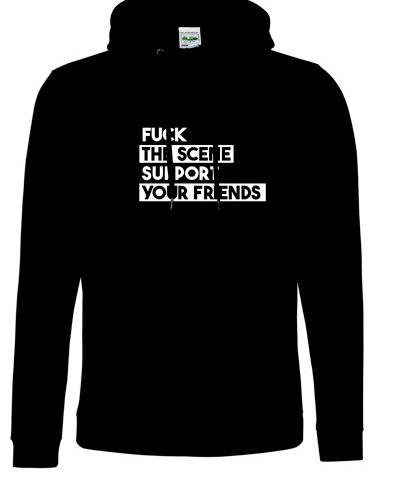 sudadera negra fuck the scene